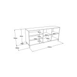 Aparador Color Cambria-Wenge, 170x46.5x75.5 cm, con 2 Puertas y 2 Cajones.