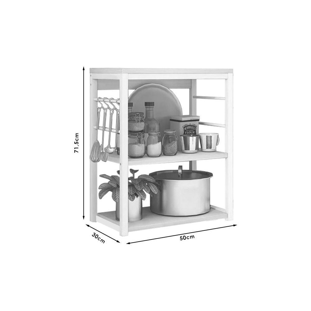Estanteria 50x30x71,5cm blanco-natural