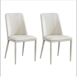 Pack 2 sillas tapizadas en Piel sintética Color Tortora, Patas Metal, Medidas: Alto: 87cm Ancho: 50cm Profundidad: 53cm