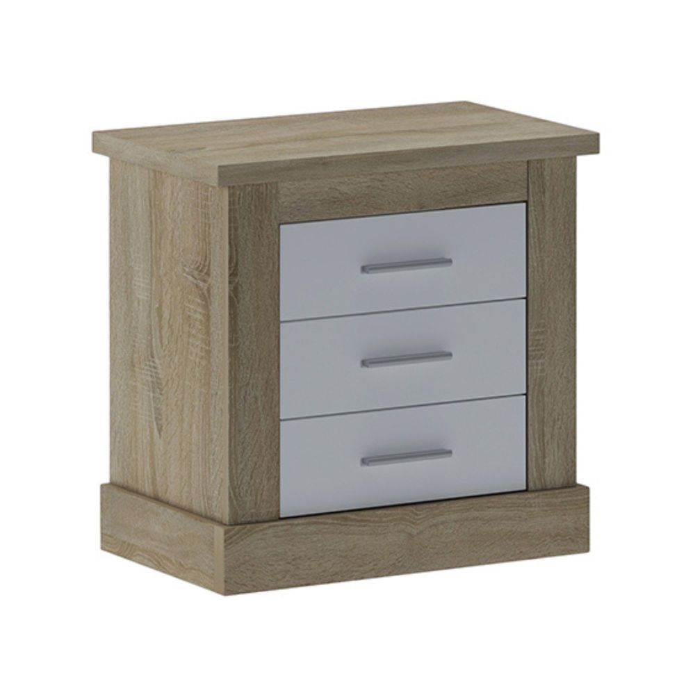 Pack Cabecero Nórdico de 160 x 120 cm + 2 Mesitas de Noche|Práctico y Elegante|Color Cambria y Blanco (para Cama de 135-140, 150
